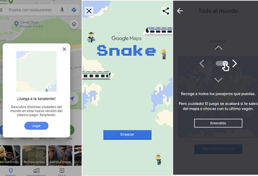 Cómo jugar al mítico juego de la serpiente en Google Maps 2